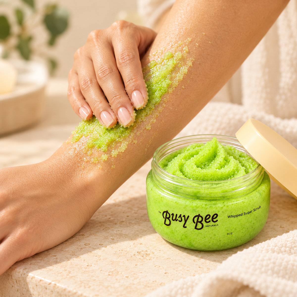 Start with damp skin
